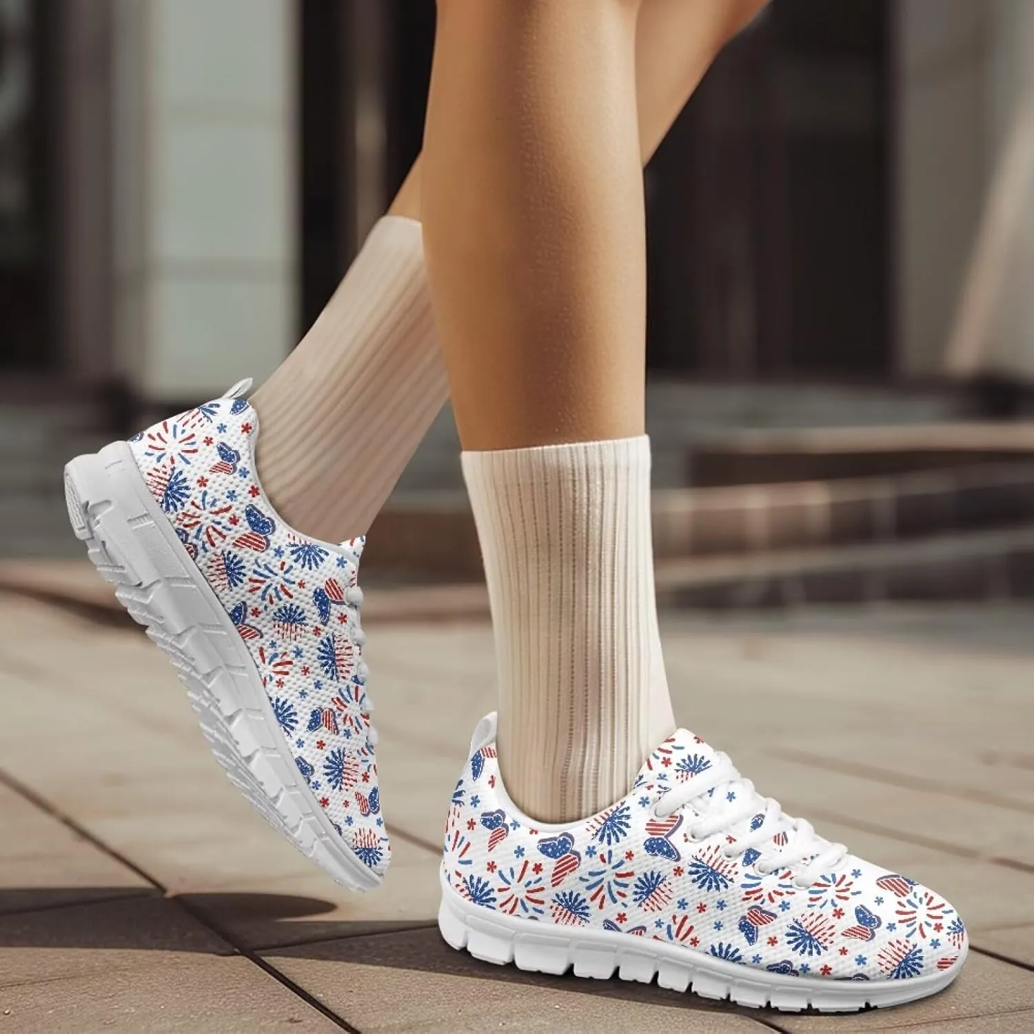 GIFTPUZZ Platform Shoes for Women Lace Up Low Top Sneaker Casual Walking Running Shoes Size 39-48