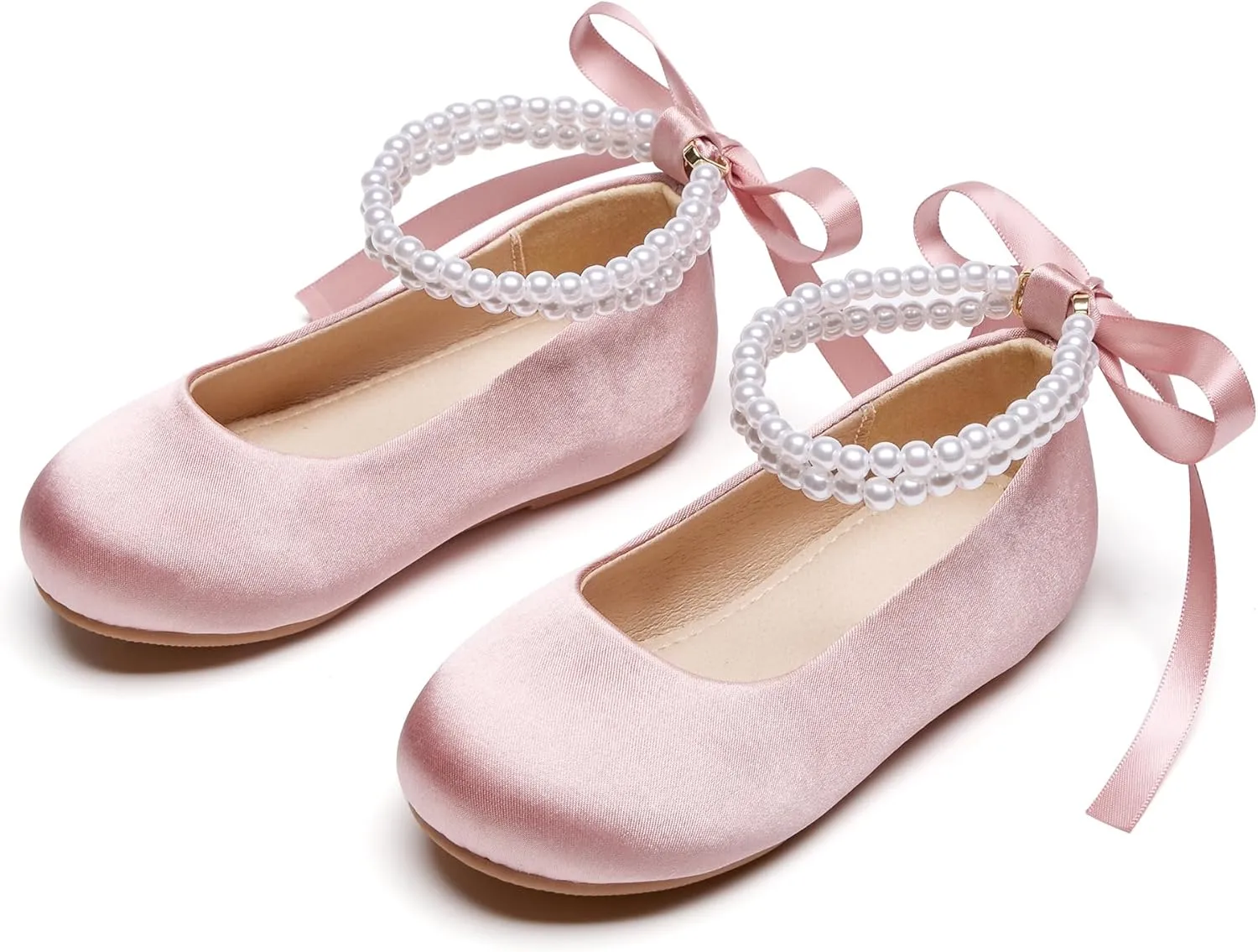 GINFIVE Toddler Girls Mary-Jane Little Girls Slip On Shoes Glitter Ballerina Flats Toddler