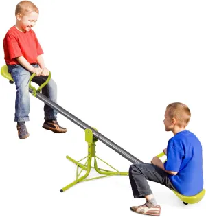 GLACER Seesaw for Kids Outdoor, Metal Swiveling 360 Degrees Rotating Preschool Teeter Totter for Children Age 3 , Indoor Outdoor 2-Person Playground Equipment, Suitable for Home, Backyard