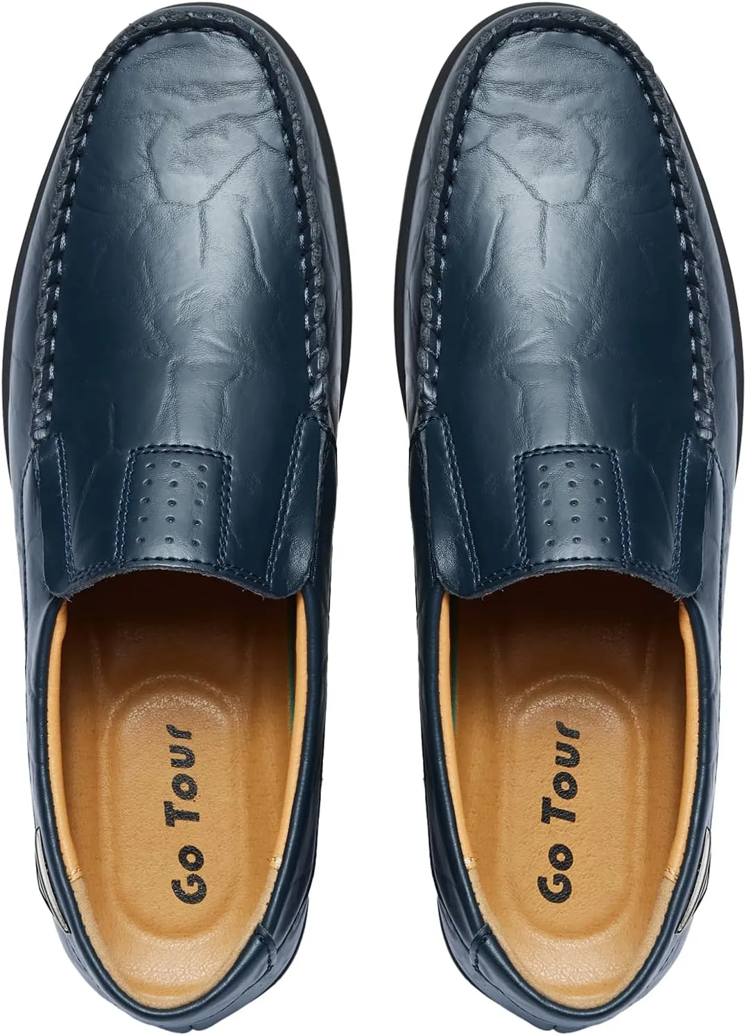 Go Tour Men’s Casual Leather Fashion Slip-on Loafers Shoes