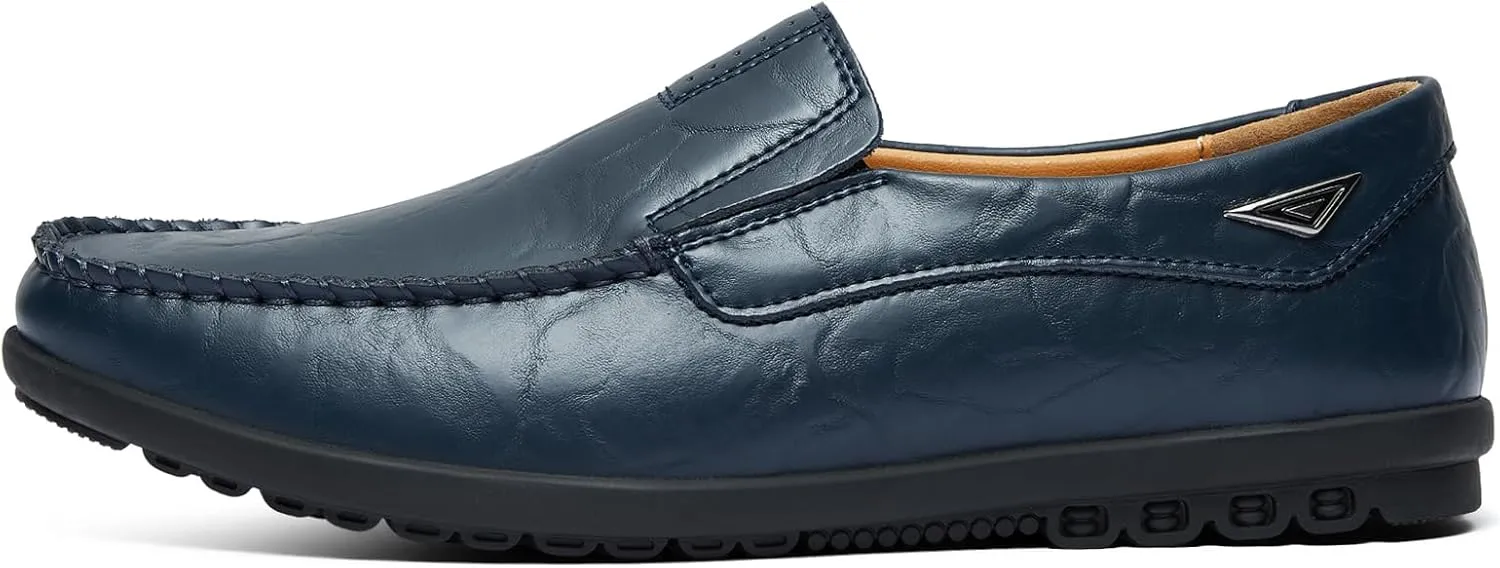 Go Tour Men’s Casual Leather Fashion Slip-on Loafers Shoes