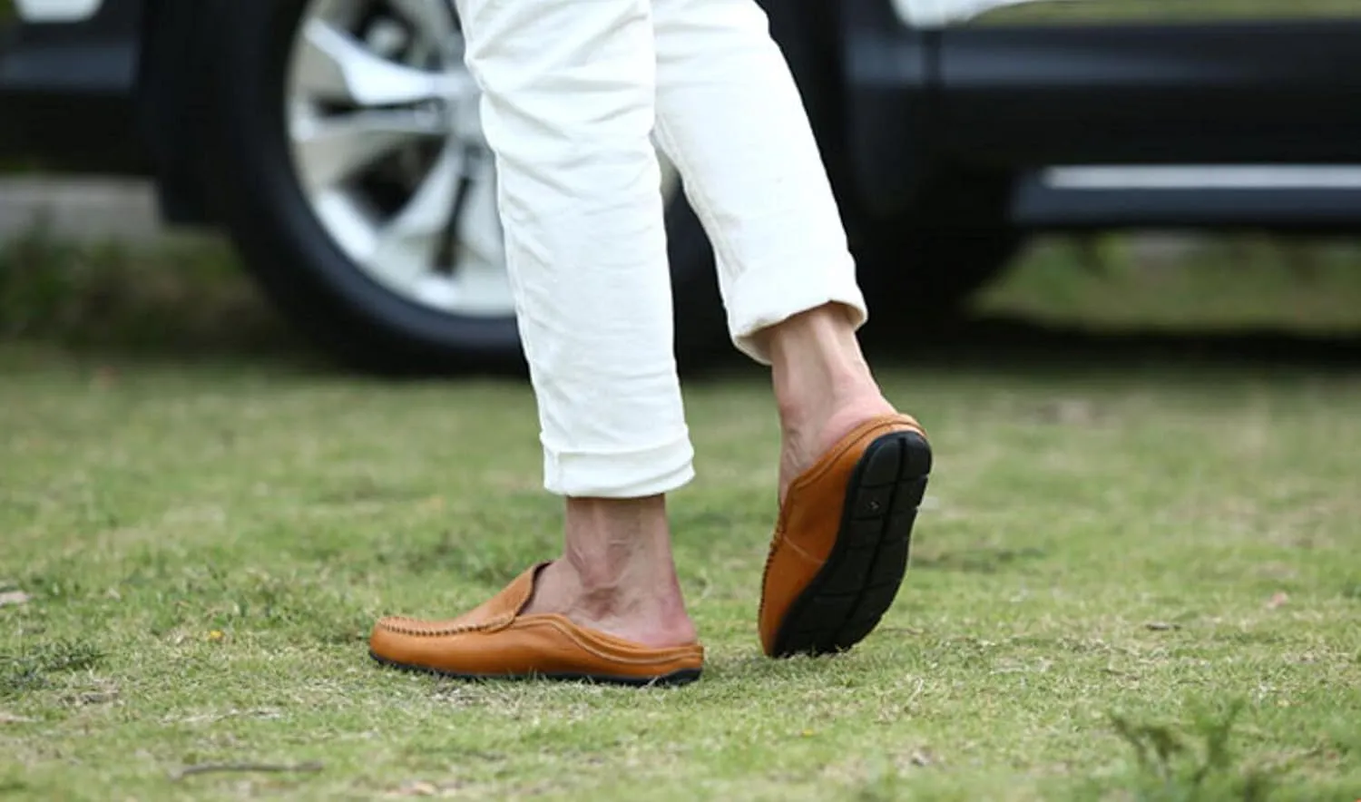 Go Tour Men's Premium Genuine Leather Casual Slip on Loafers Breathable Driving Shoes Fashion Slipper