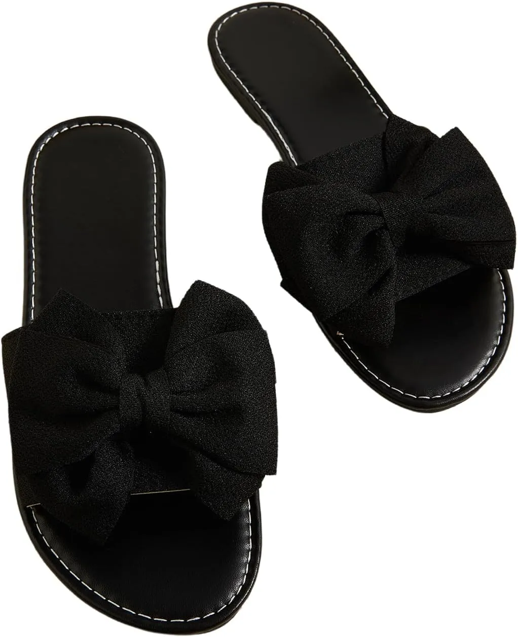 GORGLITTER Women's Bow Sandals Fancy Open Toe Slip On Slide Sandals