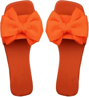 GORGLITTER Women's Bow Sandals Square Open Toe Slip on Dressy Summer Sandals