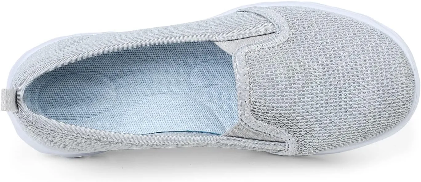 GOSPT Women's Knit Walking Shoes Lightweight Breathable Mesh Slip on Low Top Loafer Flats