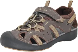 GRITION Mens Outdoor Hiking Sandals Summer Beach Closed Toe Water Sandal Waterproof Comfortable Fisherman Adventures Sport Athletic Walking Traveling Shoes Sandles
