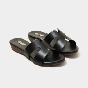 Harper black flat sandals