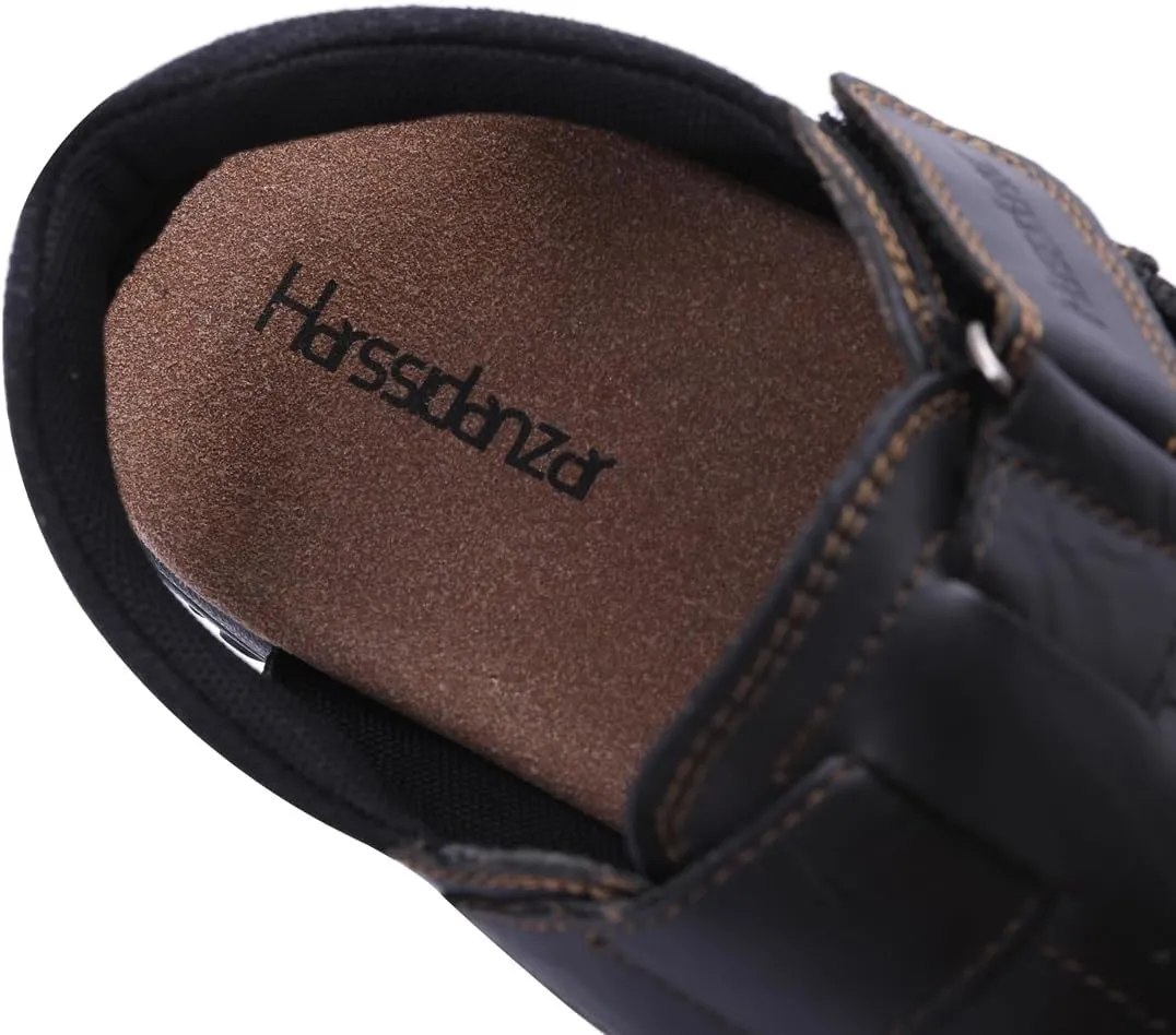 Harssidanzar Mens Leather Fisherman Sandals Closed Toe Sandal For Men KM226US