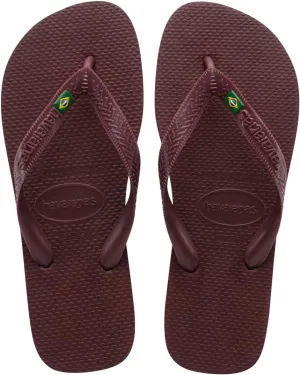 Havaianas Women's Brazil Logo Flip Flops - Women's Sandals for Swimming Pools - Grape Wine, 9/10