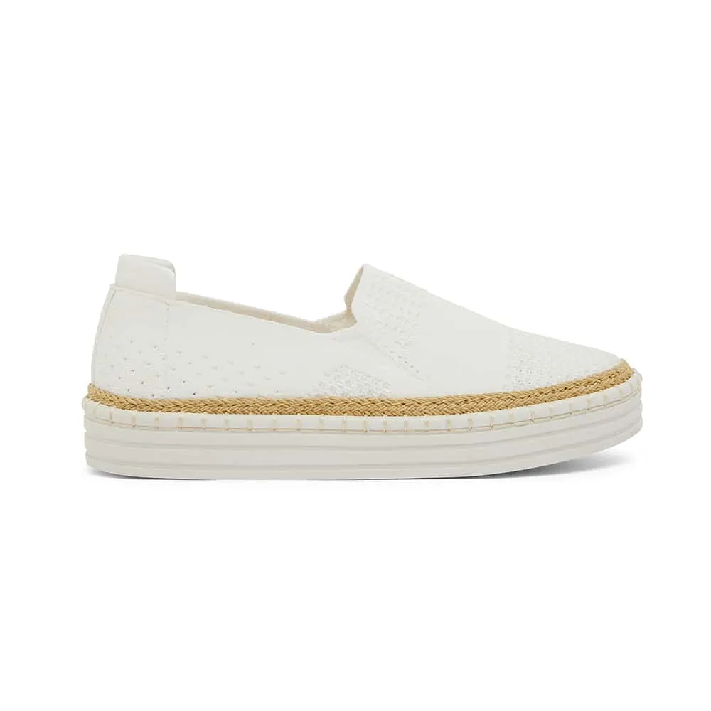 Heart Sneaker in White Smooth