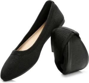 HEAWISH Women’s Ballet Flat Flats Shoes Comfortable Mesh Pointed Toe Slip On Dress Shoes