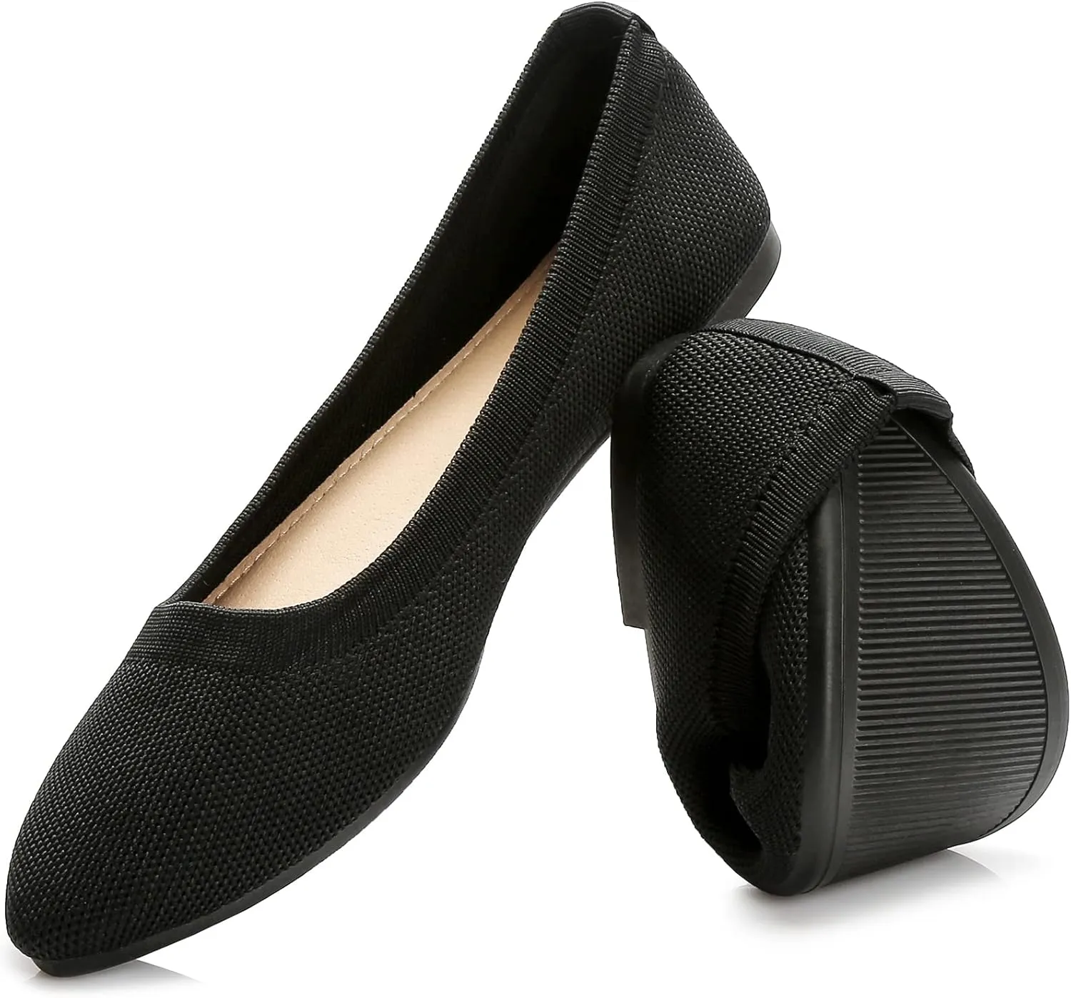HEAWISH Women’s Ballet Flat Flats Shoes Comfortable Mesh Pointed Toe Slip On Dress Shoes