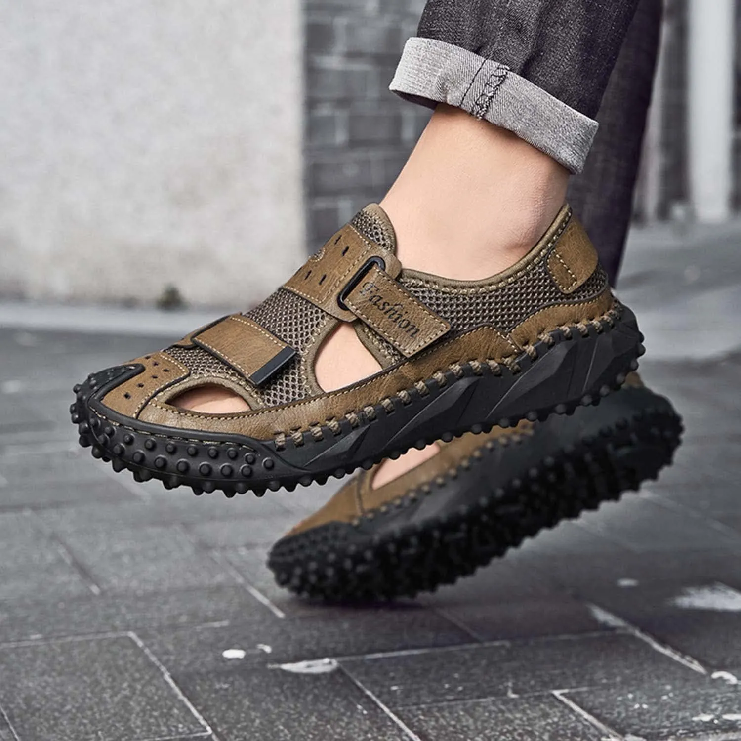 HESBITEUL Mens Sport Sandals Outdoor: Non-Slip MD Slide for Trail Hiking