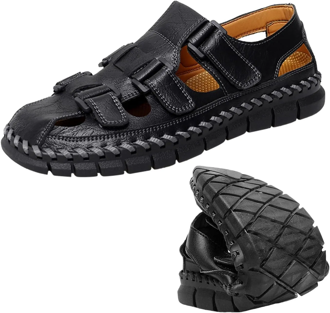 HESBITEUL Mens Sport Sandals Outdoor: Non-Slip MD Slide for Trail Hiking