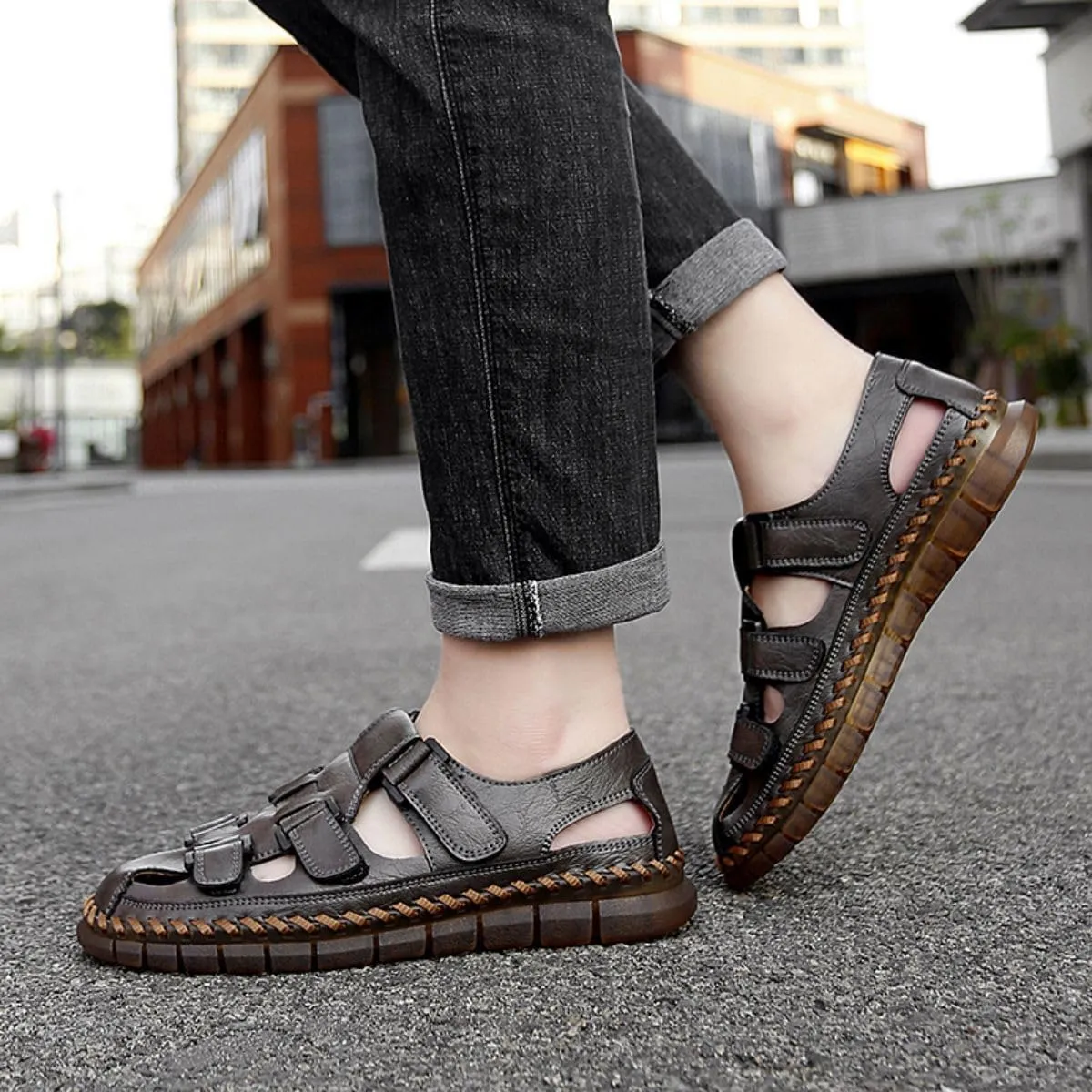 HESBITEUL Mens Sport Sandals Outdoor: Non-Slip MD Slide for Trail Hiking