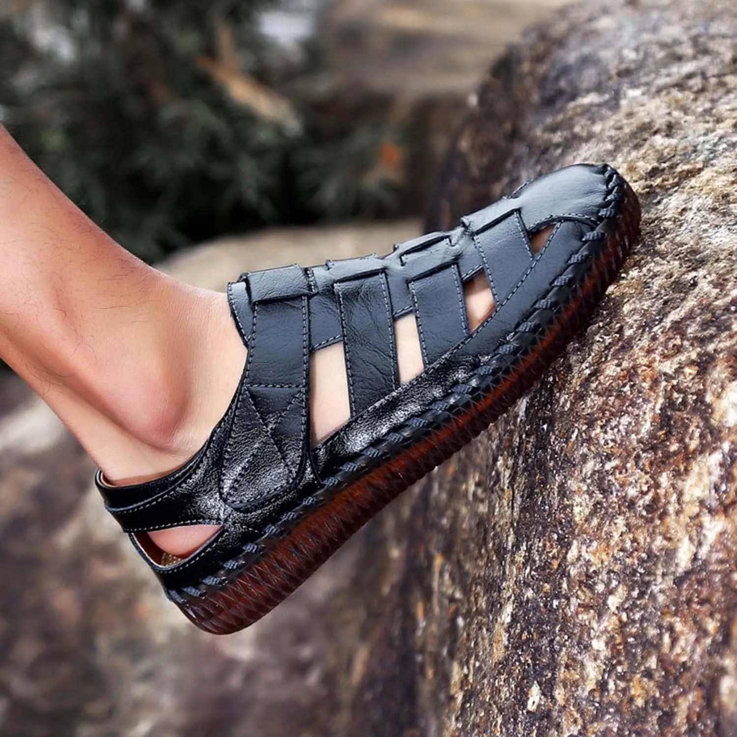 HESBITEUL Mens Sport Sandals Outdoor: Non-Slip MD Slide for Trail Hiking