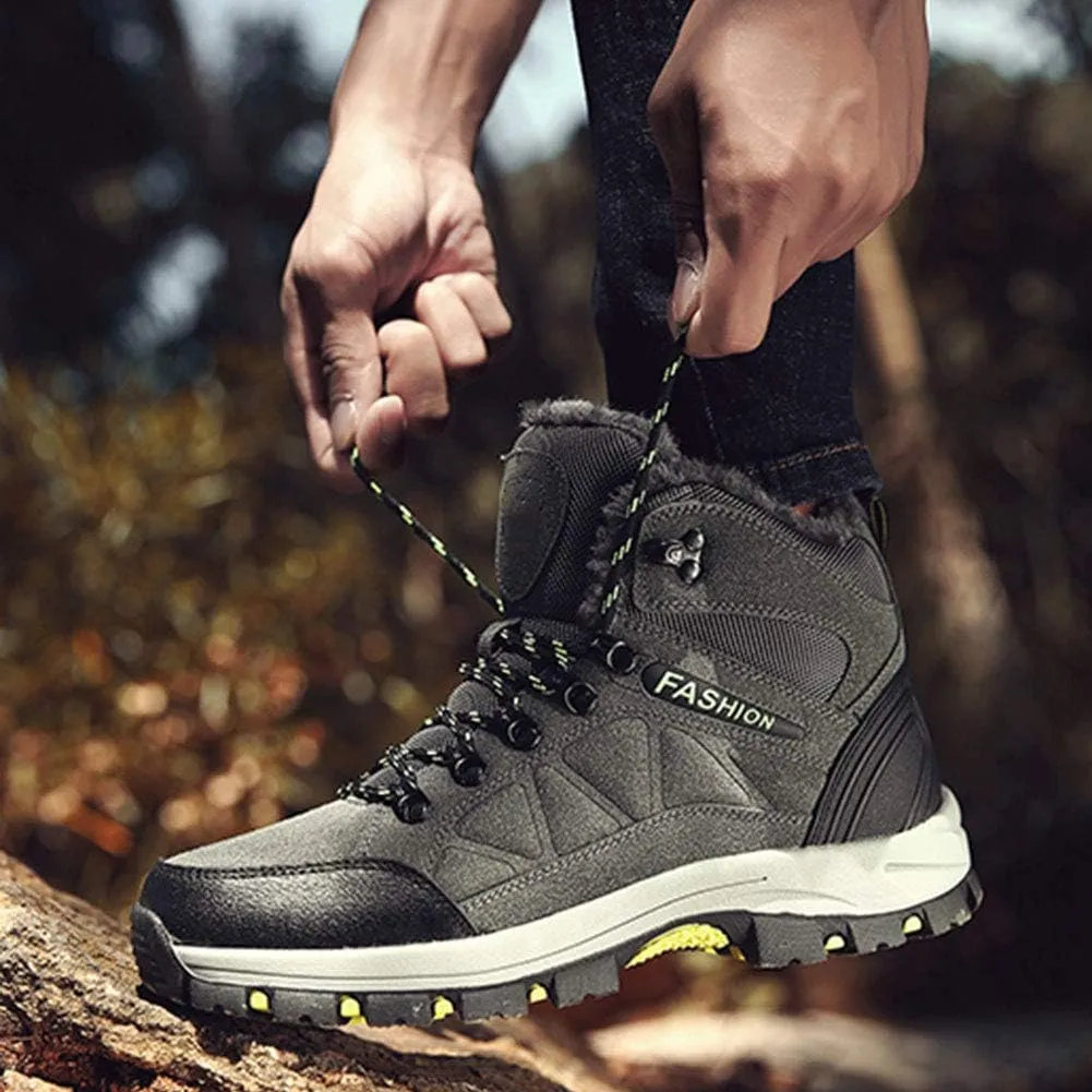 High-Top Plus Velvet Sports Shoes, Outdoor Thick Non-Slip Hiking Shoes, Snow Shoes