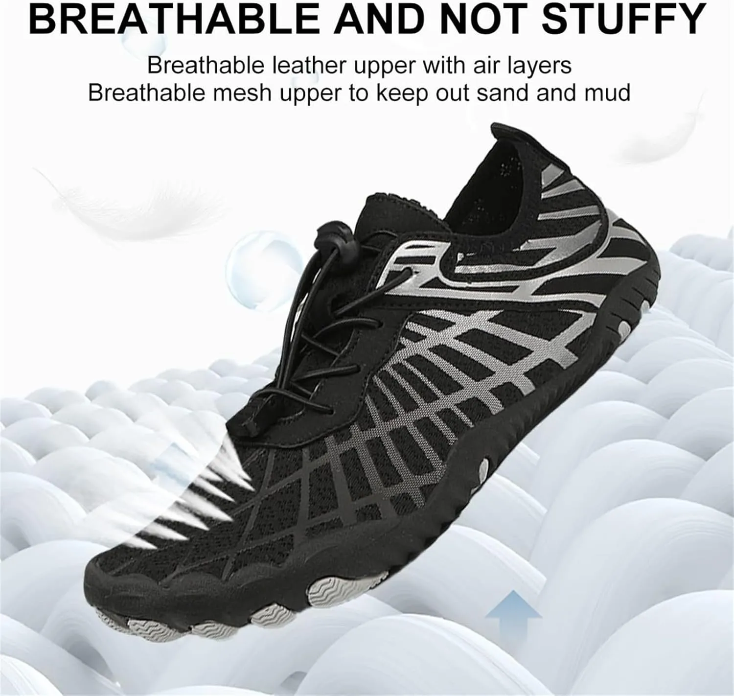 Hiking Barefoot Shoes for Women Men,Pro-Healthy&Non-Slip Water Shoes Footwear, Wide Toe Waterproof Trail Running Footwear,Beach Pool Aqua Swimming Sur Fitness Barefoot Wear Unisex