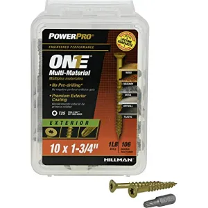 Hillman POWERPRO ONE No. 10 x 1-3/4 in. L Star Flat Head Bronze Steel Multi-Material Screw 1 lb.