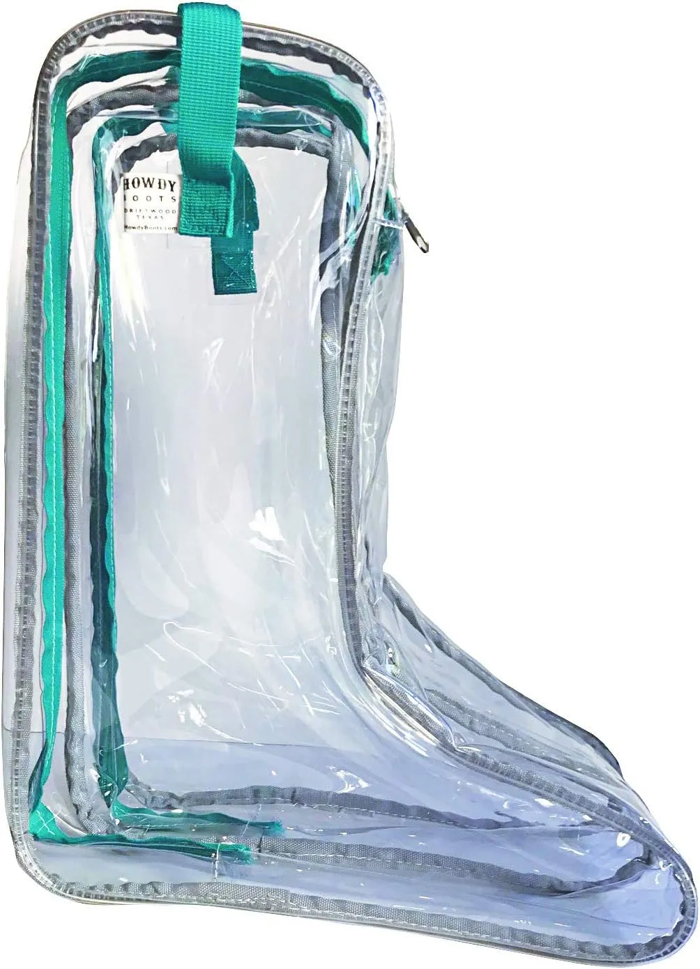 Howdy Boot Bag - clear see-thru waterproof storage bag for cowboy boots mens and womens tall riding boots travel accessories shoe organizer and closet or under bed space saver storage hanging bags.