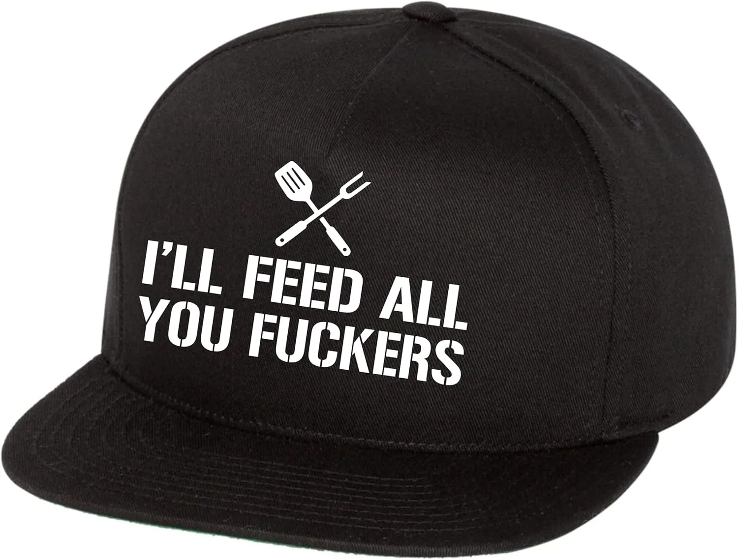 I'll Feed All You Fuckers Cooking Hat Snapback BBQ Chef Hat for Men, Woman, Husband, Dad, Boyfriend or Any Friend Black