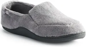 isotoner Men's Terry Moccasin Slipper with Memory Foam for Indoor/Outdoor Comfort