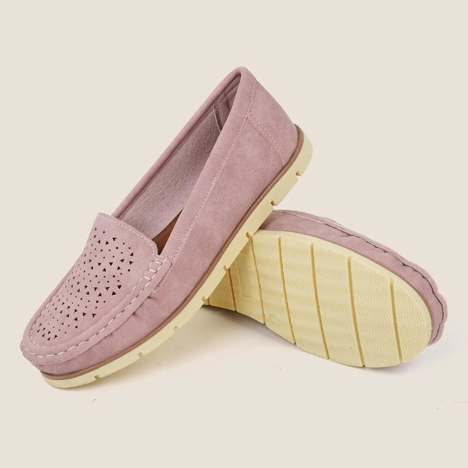 JABASIC Womens Penny Loafers Breathable Slip on Flat Shoes Moccasins