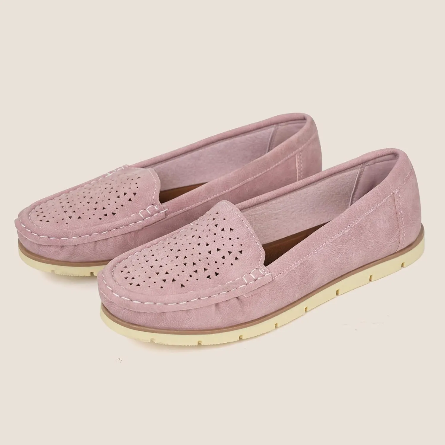JABASIC Womens Penny Loafers Breathable Slip on Flat Shoes Moccasins