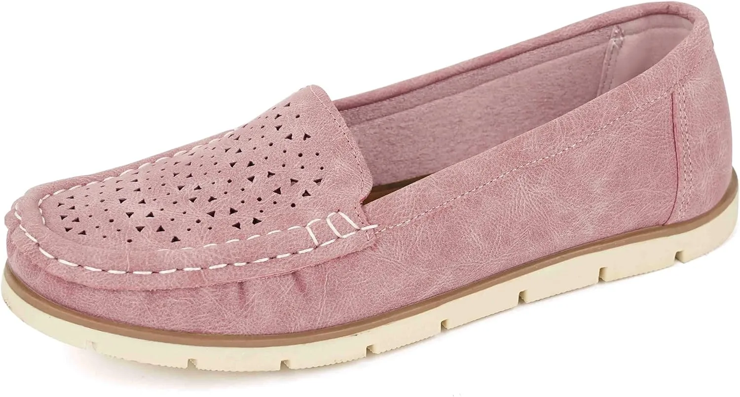 JABASIC Womens Penny Loafers Breathable Slip on Flat Shoes Moccasins