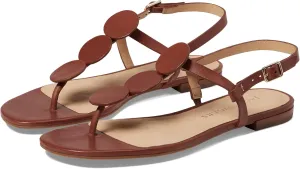Jack Rogers Worth Flat Sandal for Women - Leather Upper, Adjustable Ankle Strap with Buckle Closure