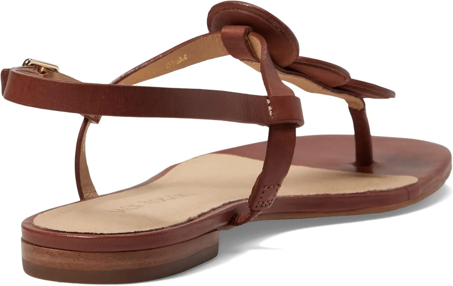 Jack Rogers Worth Flat Sandal for Women - Leather Upper, Adjustable Ankle Strap with Buckle Closure