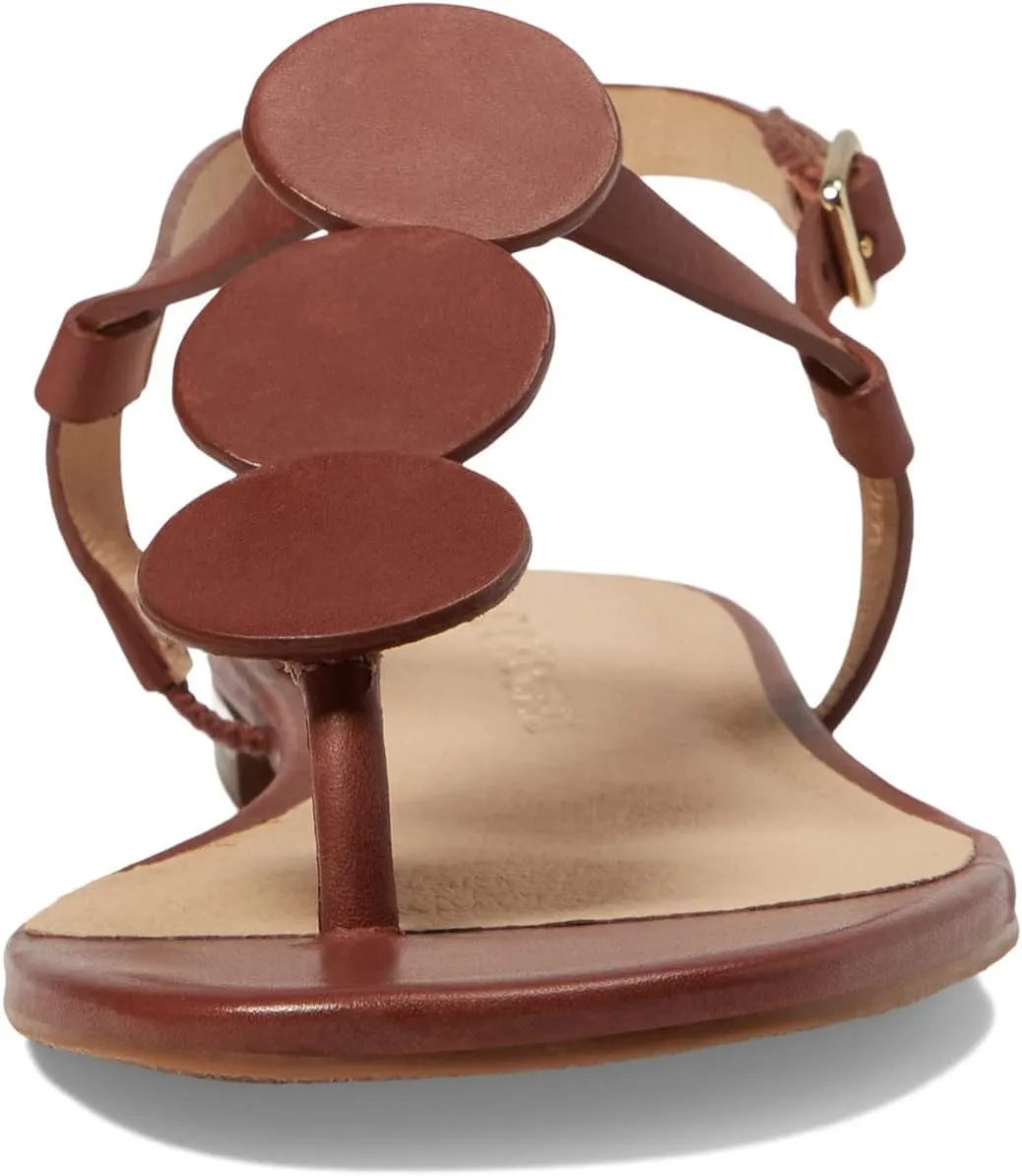 Jack Rogers Worth Flat Sandal for Women - Leather Upper, Adjustable Ankle Strap with Buckle Closure