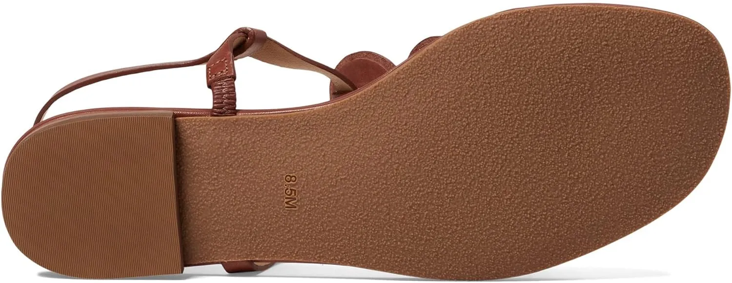 Jack Rogers Worth Flat Sandal for Women - Leather Upper, Adjustable Ankle Strap with Buckle Closure