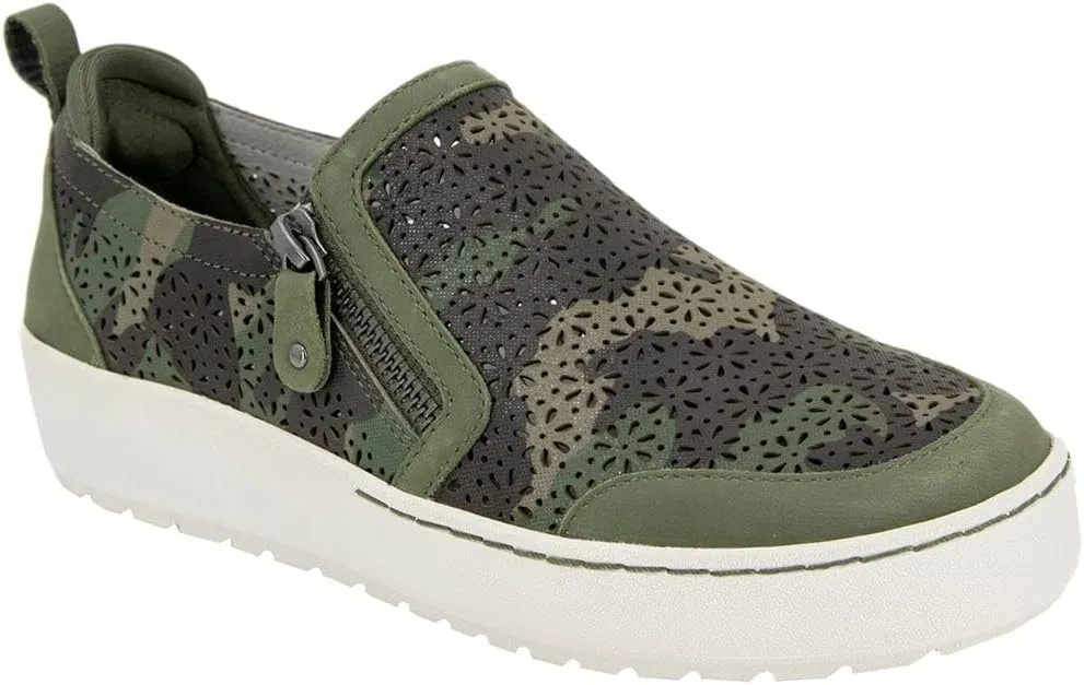 Jambu Womens July Floral Cut Out Slip On Sneakers Shoes Casual - Black