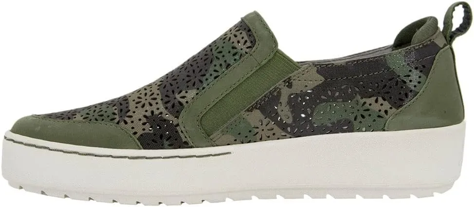 Jambu Womens July Floral Cut Out Slip On Sneakers Shoes Casual - Black