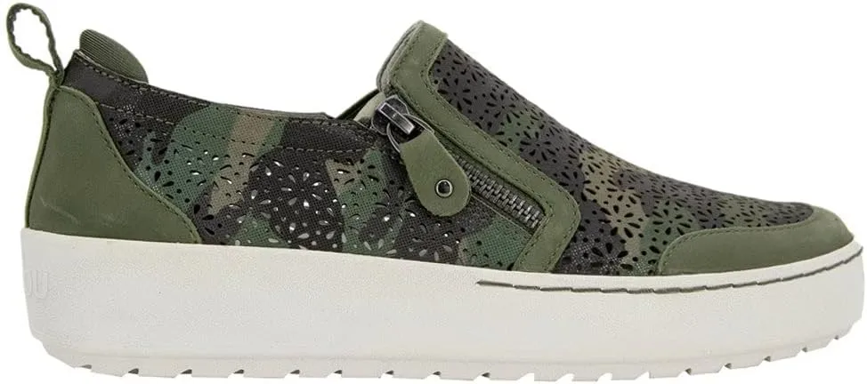 Jambu Womens July Floral Cut Out Slip On Sneakers Shoes Casual - Black