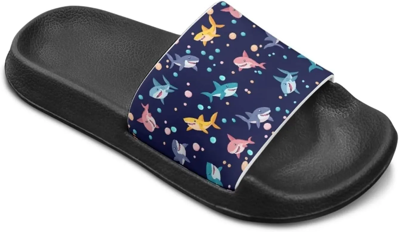Jeiento Kids Slides for Boy Girl Soft Comfort Children Home Shoes Non-Slip Novelty Open Toe Sandal Youth Shower Shoes