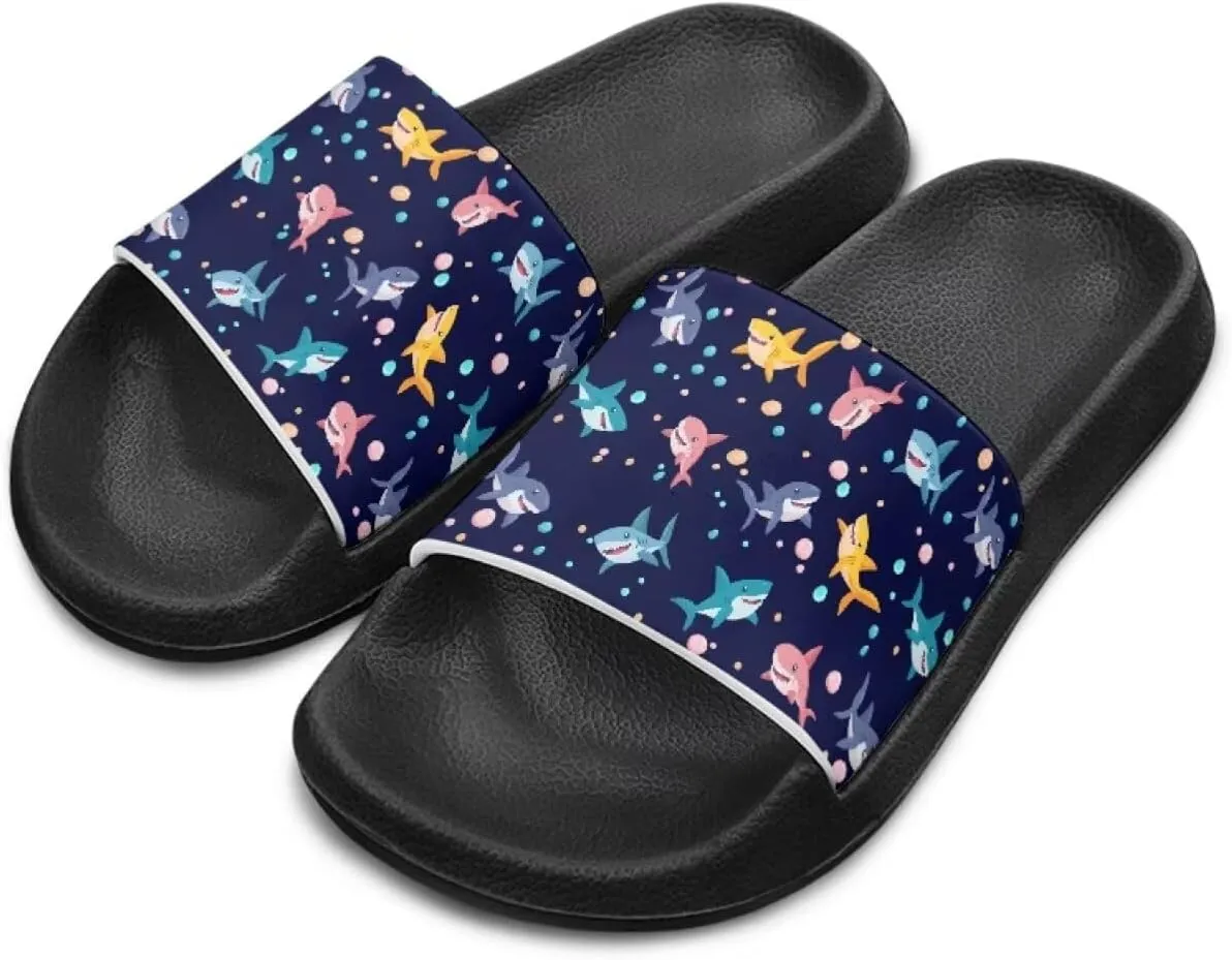Jeiento Kids Slides for Boy Girl Soft Comfort Children Home Shoes Non-Slip Novelty Open Toe Sandal Youth Shower Shoes