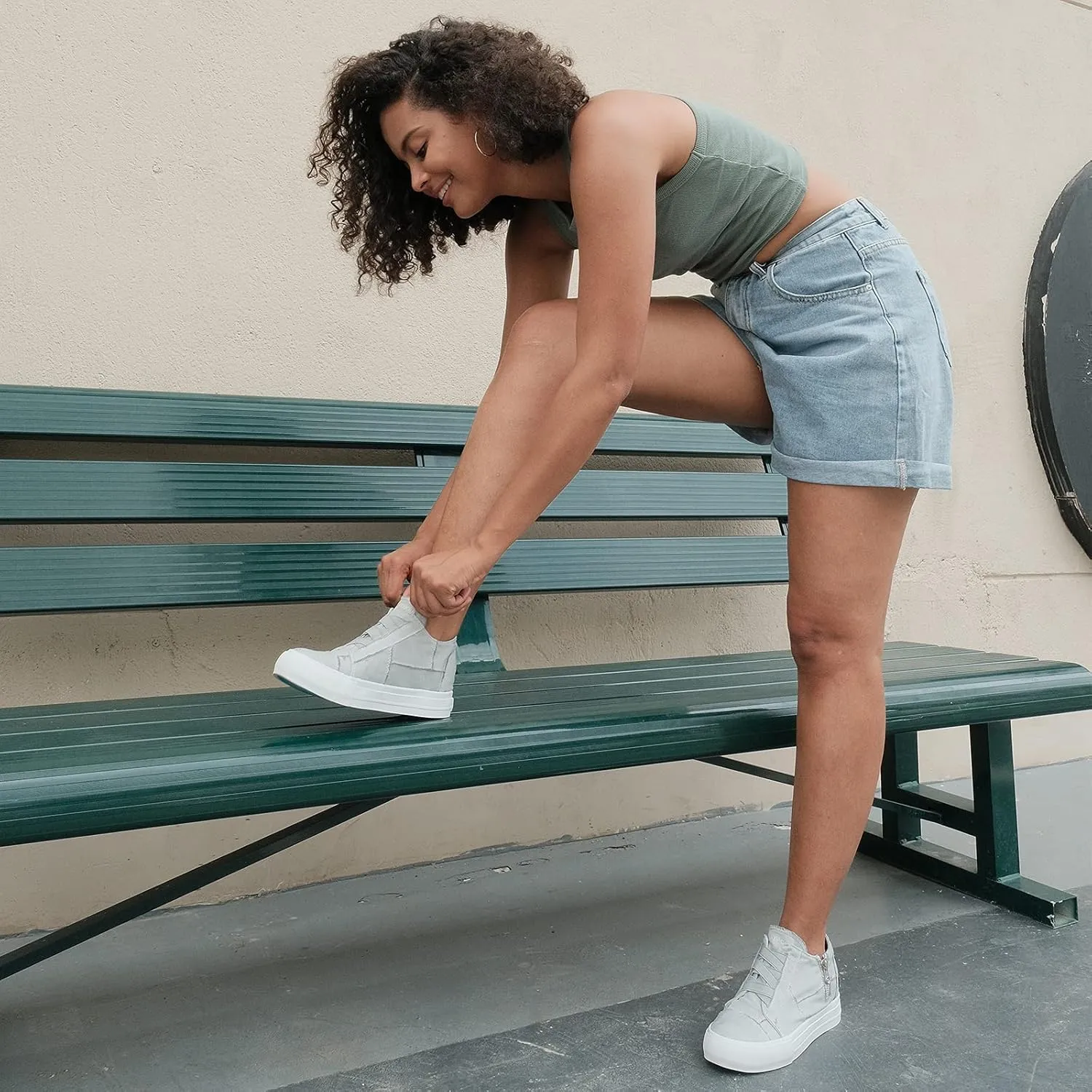 JENN ARDOR Wedge Sneakers for Women Fashion Canvas Shoes Casual Platform Hidden Heel Womens Slip On Sneaker Non Slip Side Zipper