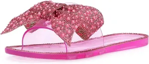 Jessica Simpson Womens Kilenya Bow Slip On Slide Sandals