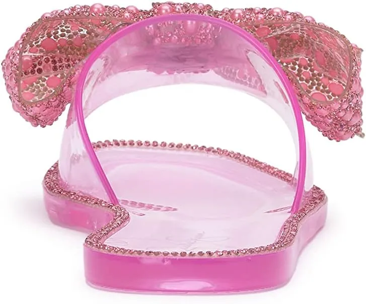 Jessica Simpson Womens Kilenya Bow Slip On Slide Sandals