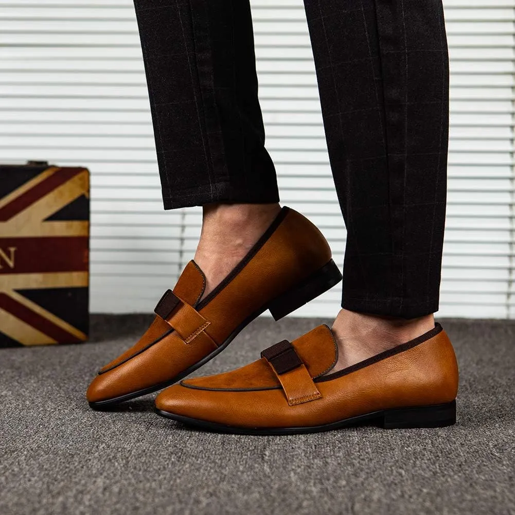 JITAI Men's Lindford Moc Toe Bit Slip-on Penny Loafer Party Shoes