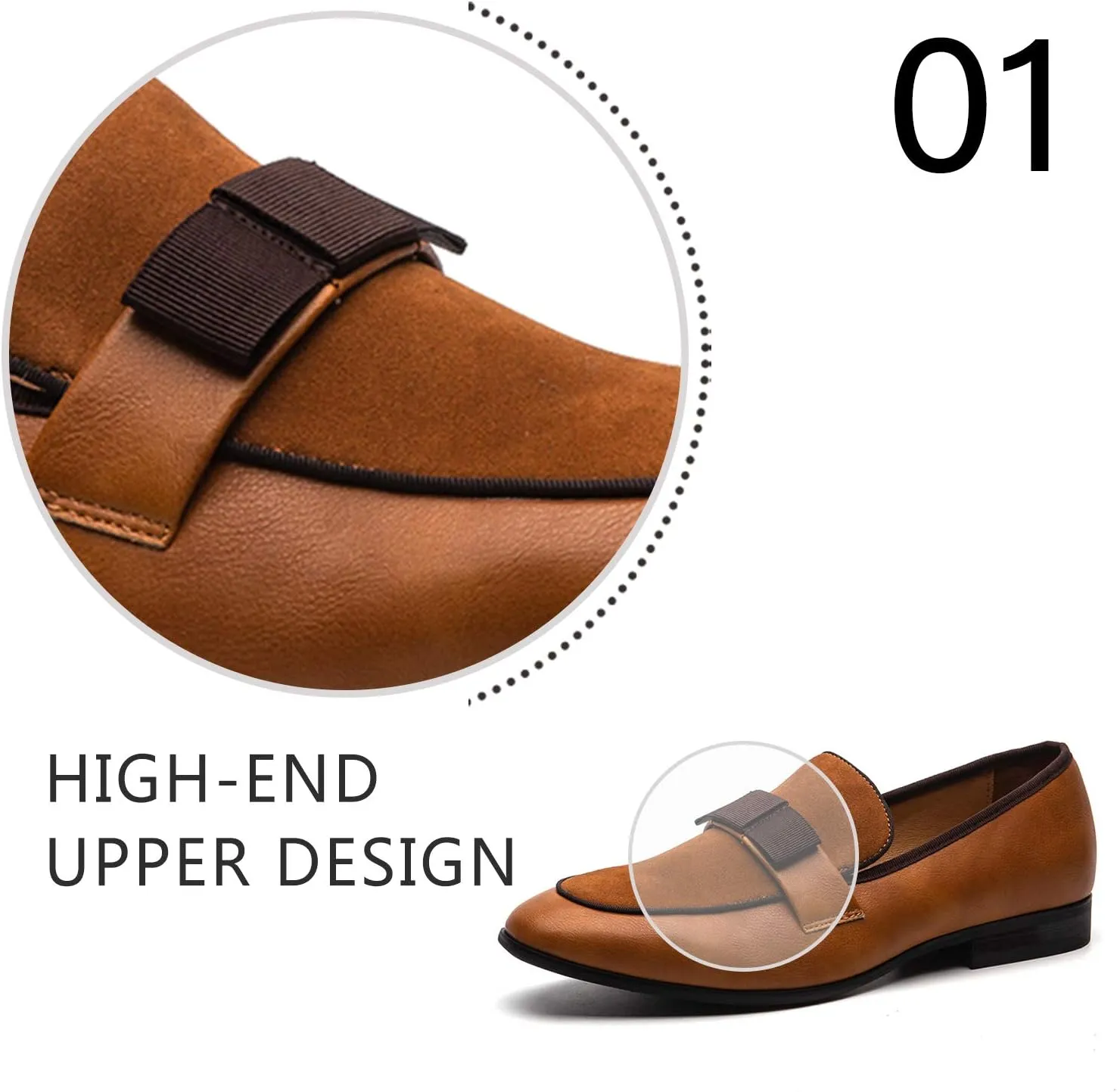 JITAI Men's Lindford Moc Toe Bit Slip-on Penny Loafer Party Shoes