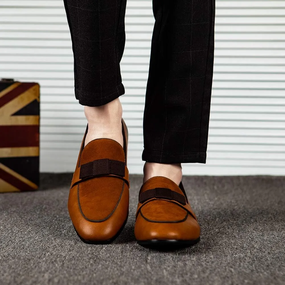 JITAI Men's Lindford Moc Toe Bit Slip-on Penny Loafer Party Shoes