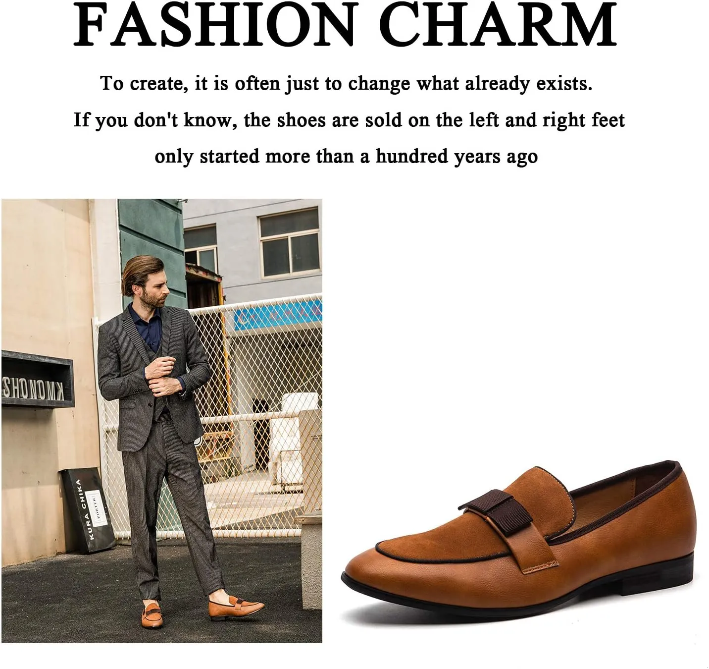 JITAI Men's Lindford Moc Toe Bit Slip-on Penny Loafer Party Shoes
