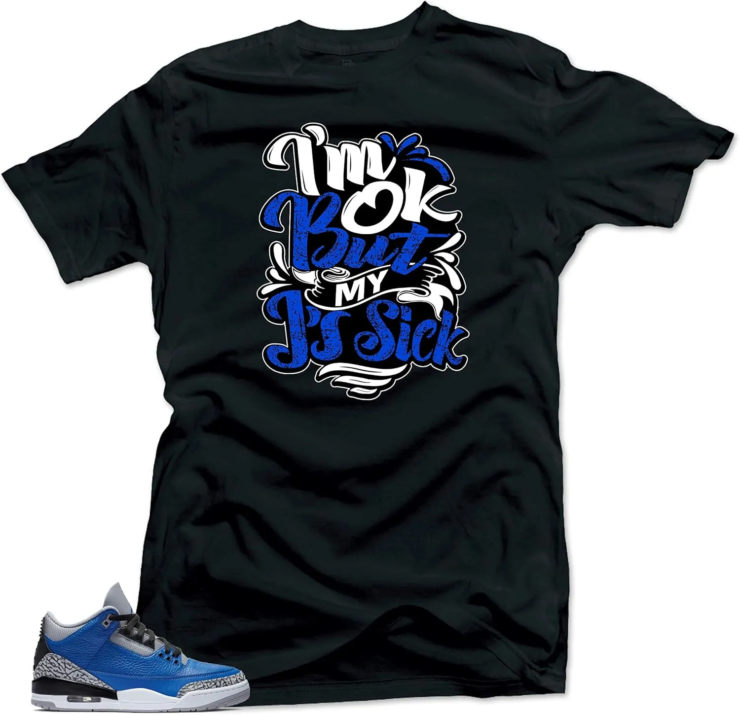 Jordan Retro 3 Varsity Royal Blue Match Tees