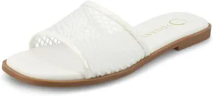 Journee Womens cushioned footbed Sandals Mesh Sandals Breckley Flat Sole Mesh Straps Open Toe