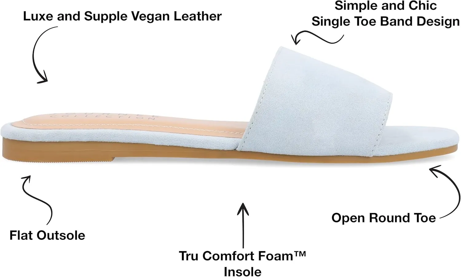 Journee Womens Kolinna Tru Comfort Foam Slip On Flat Sandals