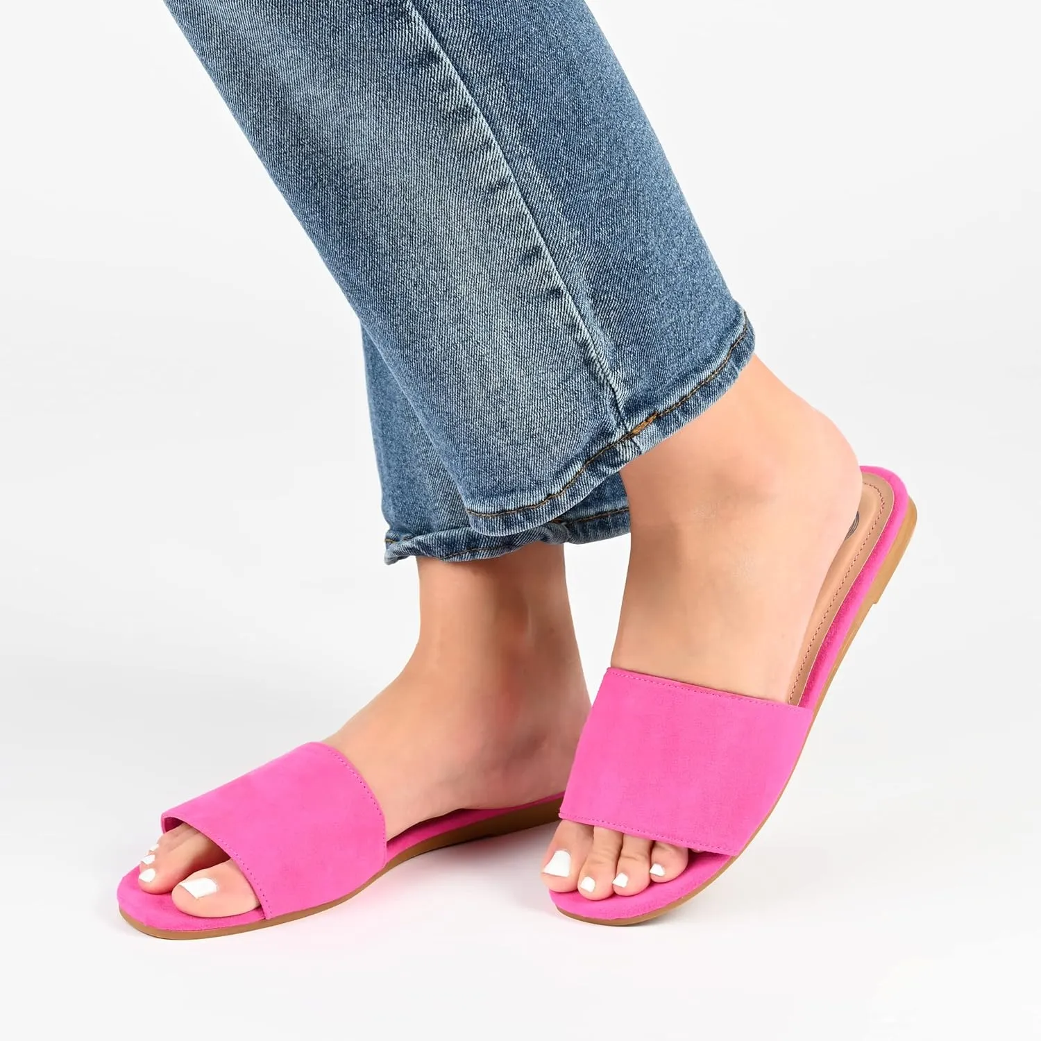 Journee Womens Kolinna Tru Comfort Foam Slip On Flat Sandals