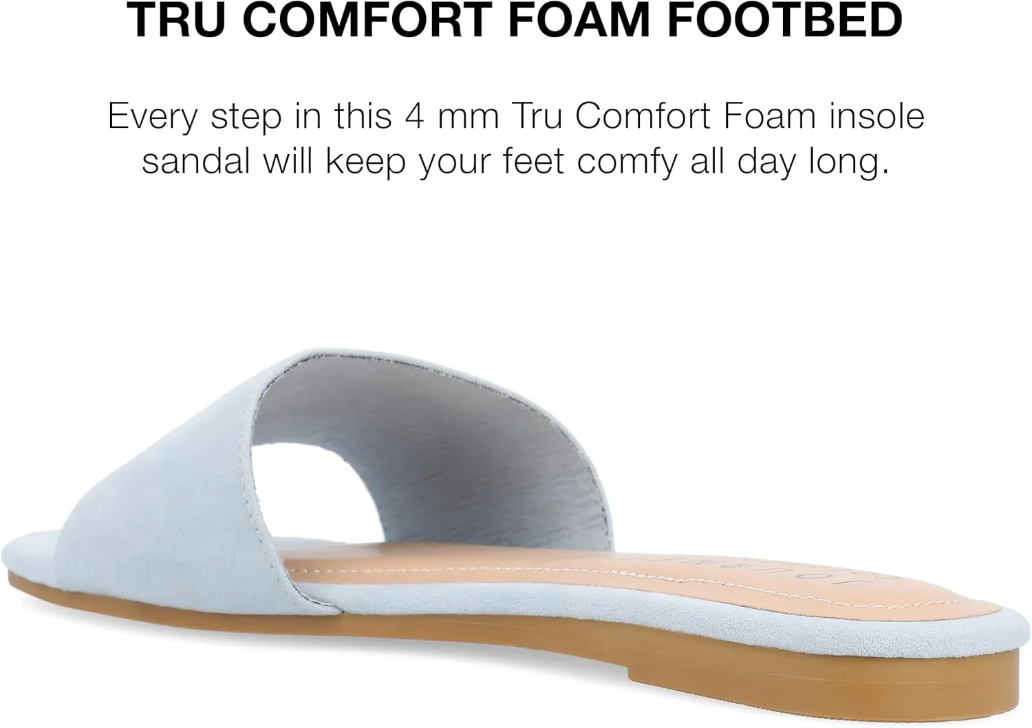 Journee Womens Kolinna Tru Comfort Foam Slip On Flat Sandals